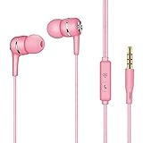 Ohrhörer - Einfacher universeller In-Ear-Kopfhörer Inline-Computertelefon mit Weizen-Headset Kabel-Headset Kopfhörer V4.2 Stereo - Pink