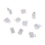 Argerrant 10Pcs Push Button Switch 10x15mm SPST 2Pin 3A 250V KCD11 Snap-EIN/Aus-Boot Wippschalter 10MM * 15MM Schwarz Rot Weiß (Farbe : Weiß)