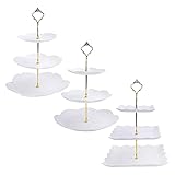 Jevina 3 Cupcake Ständer Kuchenständer Dessertteller SttNder Abgestufte Serviertabletts für Hochzeit Geburtstag F