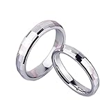 Aotiwe Paar Band Ringe Silber Ringe Quadrat, Wolfram Damen 65 (20.7) & Herren 62 (19.7)