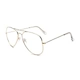 ALWAYSUV klassische Brille Metallgestell Brillenfassung Vintage Brille Dekob