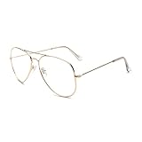 ALWAYSUV klassische Brille Metallgestell Brillenfassung Vintage Brille Dekob