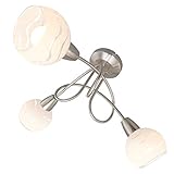 Briloner Leuchten Deckenleuchte, Deckenlampe 3 geschwungene Arme mit Spots, toller Glas-Aufdruck, Metall, matt-nickel, max. 40 W, 45.5 x 45.5 x 25