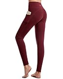 CAMBIVO Sport Leggings Damen Lang, Sporthose High Waist mit Handytasche, Leggins mit Handytasche, YogahoseTights Blickdicht für Sport, Freizeit, F