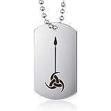 CusGifta Dog Tag Halskette, Kette Dog Tag Anhänger, Gungnir (Speer von Odin) - Nordic Symbols, Silberne Edel-stahl HalsKette, Wikinger schmuck, Militärischen Dog Tag Kette fur Herren / D