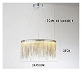 LANMEISM Leuchter Nordische Wohnzimmer-Quaste-Kette LED Kronleuchter Moderner Esszimmer Tuch Store Offene Küchendekor Hängende Lichter (Body Color : Dia 50CM, Size : Warm Llight)