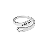 Verstellbarer 925 Sterling Silber Kreuz Glauben Ring für Frauen und Männer Christlicher Finger Offene Ringe Religion Schmuck