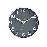 Modern Quartz Lautlos Wanduhr Schleichende Sekunde mit Arabisch Ziffer ohne Ticken für Dekoration Wohnzimmer, Küche, Büro, S