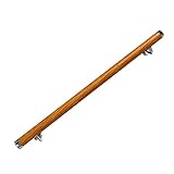 Azyq Hölzerne Handläufe Rutschfeste Geländer, Kiefernstützstange Mit Edelstahl-Endkappe Für Innen-Treppen/Garten Im Freien/Loft Dekor, Wandmontage Rutschfest/80Cm (2.6Ft)