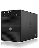 ICY BOX Externes 4-Fach USB-C Gehäuse für 2,5 Zoll & 3,5 Zoll SSD und Festplatten, USB 3.1 (Type-C, Gen 2), JBOD, Lüfter, SATA, Aluminium, Schw