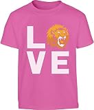 Love Löwe - Geschenkidee Fans des Königs der Tiere Kinder T-Shirt 164 Wow