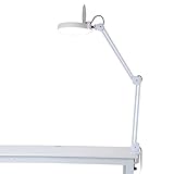 Lupenlampe, LED, Tischlupe, verstellbar, 8 Dioptrien Vergrößerung, mit Beleuchtung, Tischlampe mit Klemme für Ästhetik, Lesen, Reparatur, Arb