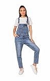 Nina Carter Damen Latzhose Jeasns Boyfriend Denim Overall Jumpsuit Used-Look Sommeroverall (Blau (S512), M)