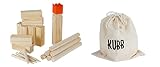 Dynamic24 Holz Spiel Kubb 22tlg. Wurfspiel Wikinger Outdoor Bauernkegeln mit Tragetasche für draußen Holzspiel Schwedenschach Wikingerspiel Wiking