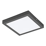 EGLO LED Außen-Deckenlampe Argolis, 1 flammige Außenleuchte für Wand und Decke, Deckenleuchte aus Alu und Kunststoff, Farbe: Anthrazit, weiß, IP44
