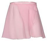 tanzmuster ® Wickelrock Mädchen Ballett - Emma - aus transparentem Chiffon - lockerluftiger Ballettrock zum Binden für Kinder in rosa, Größe:128/134