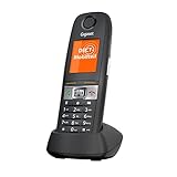 Gigaset E630HX – DECT-Mobilteil mit Ladeschale – Schnurloses Telefon für Router und DECT-Basis - Fritzbox-kompatibel – stossfest, staubresistent, wasserabweisend (IP65), Schw