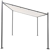 SORARA Milano Wand Gazebo | Sandfarben | 285 x 400 cm (T x B) | Modern Style Außen Canopy und Shelter Pergola Pavillon | Anstellp