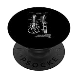 E-Gitarre Skizze Gitarrist Geschenk Gitarrenspieler Musiker PopSockets mit austauschbarem PopGrip