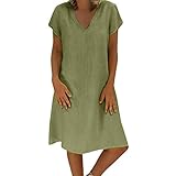 TWIFER Sommerkleid Damen T Shirt Kleid Rundhals Kurzarm Minikleid Kleider Longshirt Lose Tunik