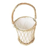 ZIS Handgehaltene Blumenkörbe, stabiles Gras, handgewebte Halbmond-Blumenkörbe, Weidenkörbe, Heimdekorationen (Farbe: wie abgebildet)