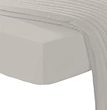 Pizuna 600 Fadenzahl Baumwolle spannbettlaken 90x200-100x200 cm Grau, 100% Langstapelige Baumwolle Spannbetttuch, Weiche Mako Satin-Webart passt bis zu 40cm Matratzenhöhe (100% Baumwolle bettlaken)