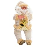 Sitzender Weihnachtsmann, 25 cm, Flanell, sitzend, Weihnachtsdek