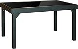 ib style® Diplomat Ausziehtisch | Premium Gartentisch | Aluminium | Glasplatte | Schwarz | 135-270