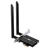 Ubit Pcie WLAN Karte 1800 Mbit/s WiFi 6 AX200 PCIe Netzwerkkarte, 802.11 AX/AC PCI E WLAN Adapter with Bluetooth | Ultra-Low Latency Support Win 10/11