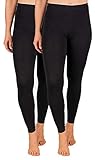 SES Damen Leggings 2er Pack Schwarz Baumwolle (40/42)