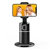 USHINING Smart Tracking Handyhalterung, Auto Face No App erforderlich, Selfie Stick Stabilisator Stativ 360 ° drehbar, Handy-Ständer Mount AI-Körper-Tracker, Live-Streaming/Vlogging/V