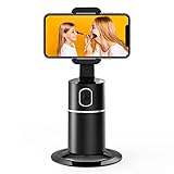 USHINING Smart Tracking Handyhalterung, Auto Face No App erforderlich, Selfie Stick Stabilisator Stativ 360 ° drehbar, Handy-Ständer Mount AI-Körper-Tracker, Live-Streaming/Vlogging/V