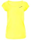 WINSHAPE Damen Super leichtes Functional Kurzarmshirt AET106, Slim Style Fitness Yoga Pilates Tanktop, neon-Gelb, S