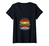 Damen Deutsch aufgewachsen, kroatische Wurzeln - Hrvatska T-Shirt mit V