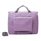 Yeahb Reisetasche Leichter Faltbare Reise-Gepäck Weekender Übernachtung Tasche wasserdichte Sporttasche Handgepäck Duffel Für Männer Frauen Sporthalle (helles Lila)