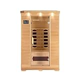 Home Deluxe – Infrarotkabine Redsun M - Keramikstrahler, Hemlocktanne, Maße: 120 x 105 x 190 cm | Infrarotsauna für 2 Personen, Sauna, Infrarot, Kab