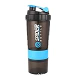 NC 500ml Tragbare Kunststoff Protein Pulver Shaker Flasche Wasser Tasse Mit Hohe Capacity3 Schichten Für Sp