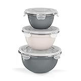 GOURMETmaxx Edelstahlschüsseln klick-it 3er Set mit Deckel | Geeignet für Spülmaschine und Gefrierschrank | Ineinander stapelbar, Aroma Versiegelung [1.350 ml, 800 ml und 500 ml], Edelstahl 3er S
