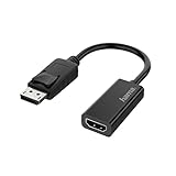 Hama Displayport auf HDMI Adapter (Monitoradapter 4K Ultra HD, Adapterkabel Displayport Stecker – HDMI Kupplung, Video Adapter für PC, Notebook zum Anschluss an Monitor, TV, Beamer)