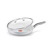 Tefal C908041 Induktion Pfanne 24 cm + Glasdeckel Keramikversiegelt Backofengeeignet bis 175 °C, Perfekte Ergebnisse (ohne Antihaft, Induktionsherd geeignet, hitzebeständiger Thermo Griff)
