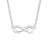 s.Oliver Kette mit Anhänger 925 Sterling Silber Damen Halsschmuck, mit Zirkonia synth, 40+5 cm, Silber, Infinity, Kommt in Schmuck Geschenk Box, 2017245