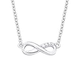 s.Oliver Kette mit Anhänger für Damen, Sterling Silber 925, Zirkonia Infinity