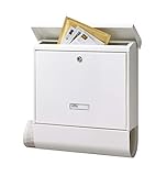 BURG-WÄCHTER Briefkasten mit Zeitungsfach und Namensschild, Verzinkter Stahl, Einwurf-Format DIN C4, Inkl. 2 Schlüssel, AMZ 2500 W, Weiß