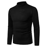 Alwayswin Herren Einfarbiger Rollkragenpullover Herbst Winter Rollkragen Pullover Langarm Slim Basic Pullover Baumwolle Stricken Pullover Warmer Strickpullover Oberteile Bluse Top