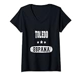 Damen Jahrgang Toledo, España T-Shirt mit V