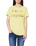 True Religion Damen Crew Tshirt Sequin T-Shirt, Gelb (Lemon 7400), 40 (Herstellergröße: L)