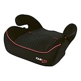 Carkids Auto-Kindersitzerhöhung Schwarz und Rot, Autokindersitz Gruppe 3 mit Isofix, Kinder von 125 cm|22-36 kg, 4310021, Black and red, 1 Stück (1er Pack)