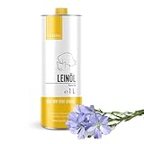 Canobel Basic Leinöl für Hunde, Katzen & Pferde 1 Liter I 12% Linolsäure I Reich an Omega 3 & 6 I Barf Öl kaltgepresst I Leinsamen, Leinsamenöl I Barf Zusatz Leinöl für T