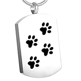 wcylj Urne Anhänger Edelstahl Großhandel Pet Memorial Schmuck Mein Bester Freund Hundepfote Gravierte Feuerbestattung Schmuck Memorial Urn Halskette Beerdigung Andenken Jew