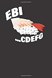 Ebi CDEFG Funny Alphabet Japanese Sushi Lover 120 Page Notebook Lined J